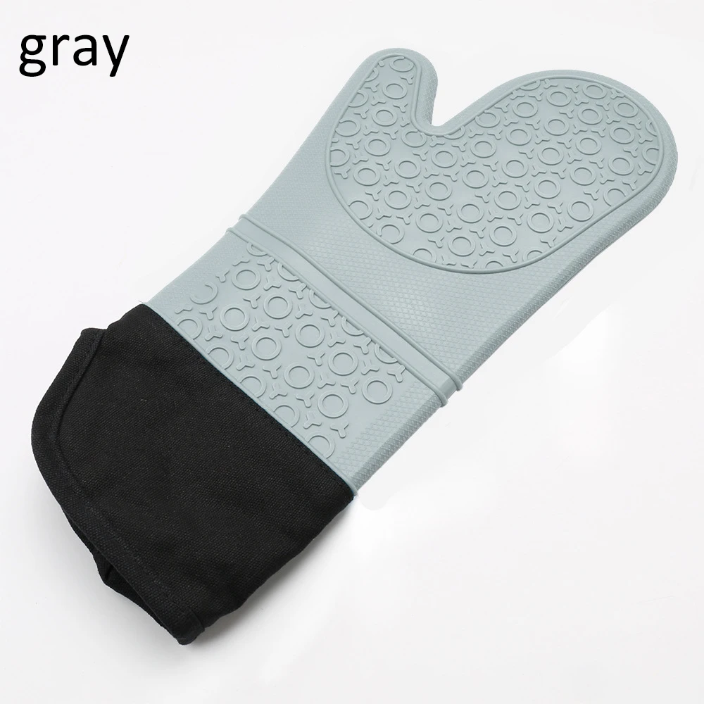 grey 1 шт силиконовые термостойкие перчатки для приготовления барбекю Ганц силиконовые кухонные рукавицы для микроволновой печи перчатки для духовки - Цвет: grey