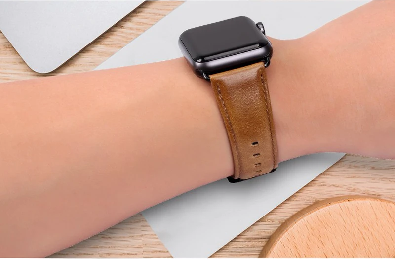 Ремешок из натуральной кожи для Apple watch band 42 мм 38 мм correa 44 мм 40 мм ремешок для часов наручный браслет серии 4 3 2 1 Аксессуары для iwatch