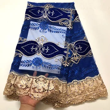 

Velvet Nigerian Tulle Lace Fabric With Embroidered Design African French Net Lace Fabric For Wedding Dress 5 Yards 02