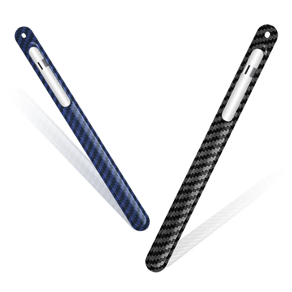 

Soft TPU Carbon Fiber Pattern Protective Sleeve Wrap Storage Non Slip Cover Stylus Holder For Apple Pencil 1For iPad Accessories