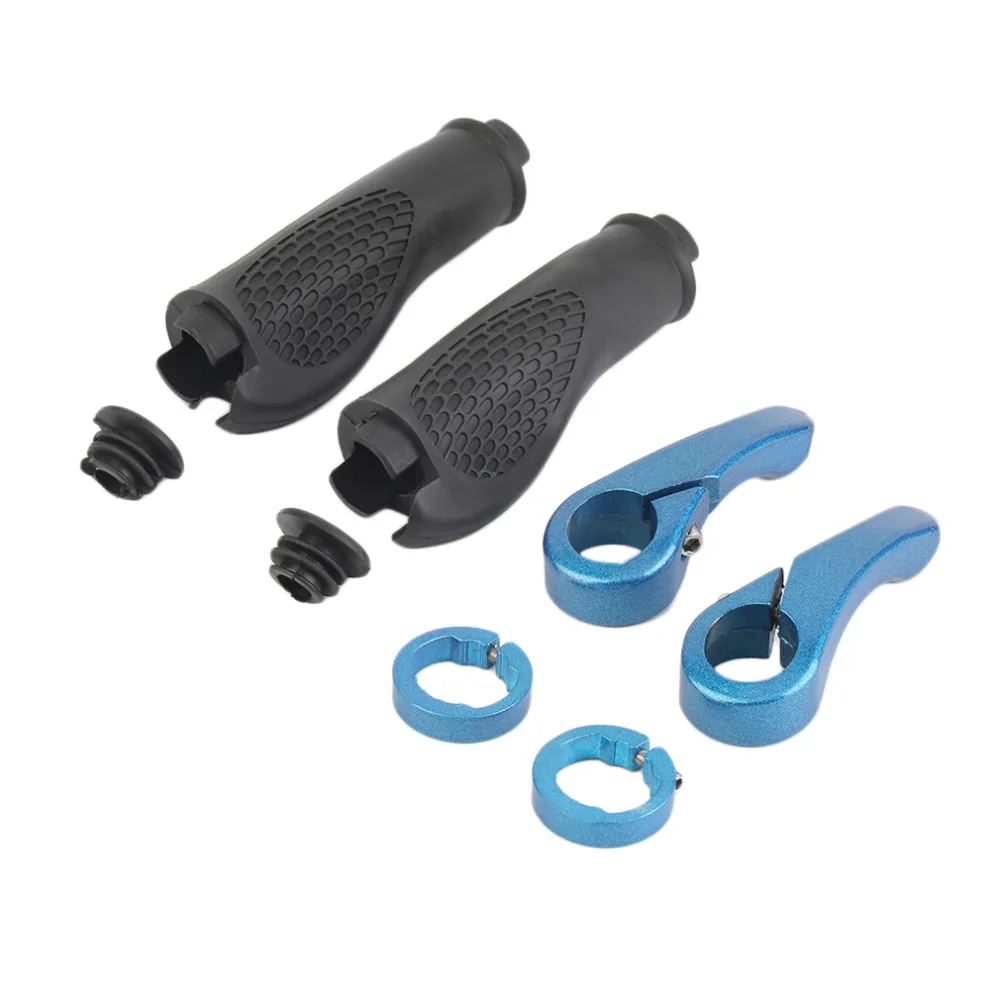 2pcs Cycling Handle Grip Bar End Durable Anti-slip Rubber Aluminum Alloy MTB Mountain road Bike Bicycle lock-on Handlebar Cover