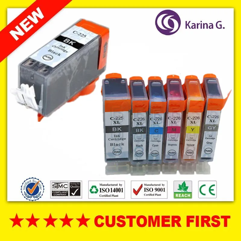1Set Plus 1x Big BK Совместим с Canon PGI-225 CLI-226 PGI225 чернильный картридж для принтера Canon MG6110/6120/6120 Восстановленное/6220/8120/8120B/8220 и т. д - Цвет: 1Set Plus 1x Big BK