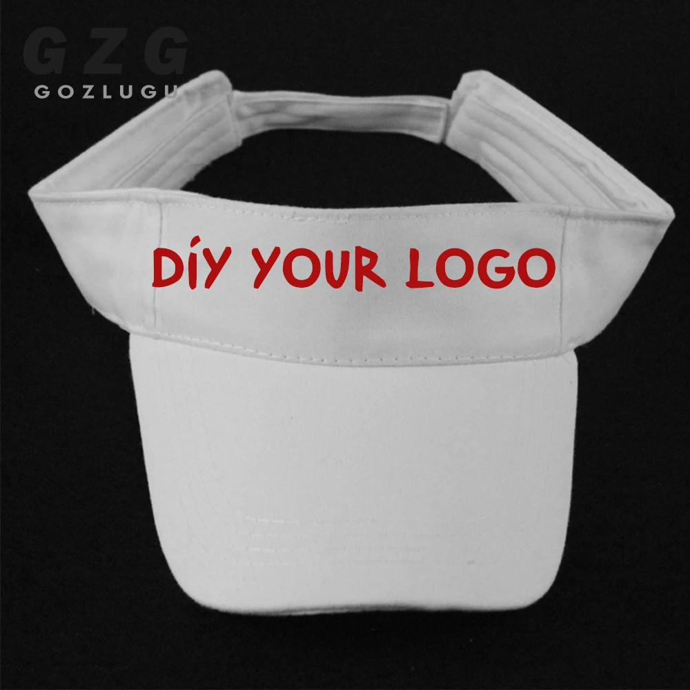 White GOZLUGU козырек шапки женские открытые топы индивидуальные регулируемые кепки логотип печать конфеты цвет взрослых бейсболки, кепки 10 шт./партия - Цвет: White
