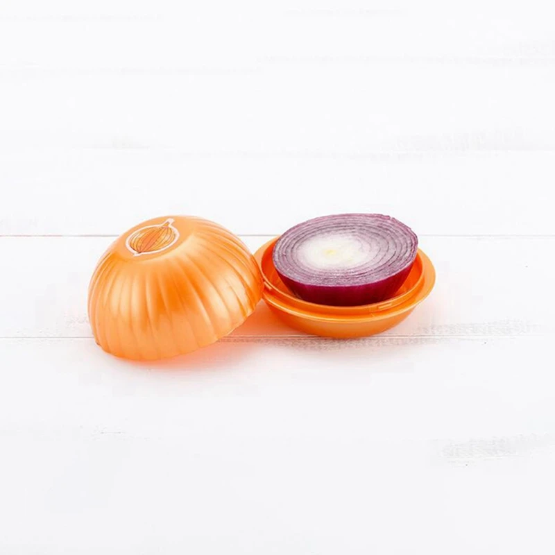 2 Pcs PP Avocado Onion Tomato Fresh Box Sealed Box Plastic Fresh Bowl(Onion& Tomato