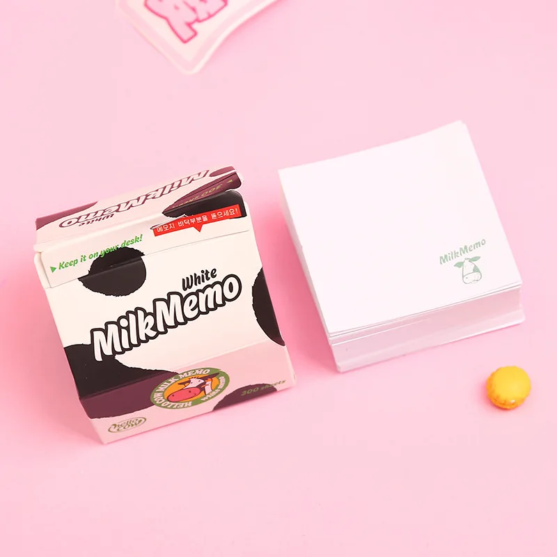 Кофейная квадратная креативная памятка, 300 листов, Kawaii Post It, Новые Креативные канцелярские принадлежности, Милые простые заметки, молочные пустые Липкие заметки, блокнот