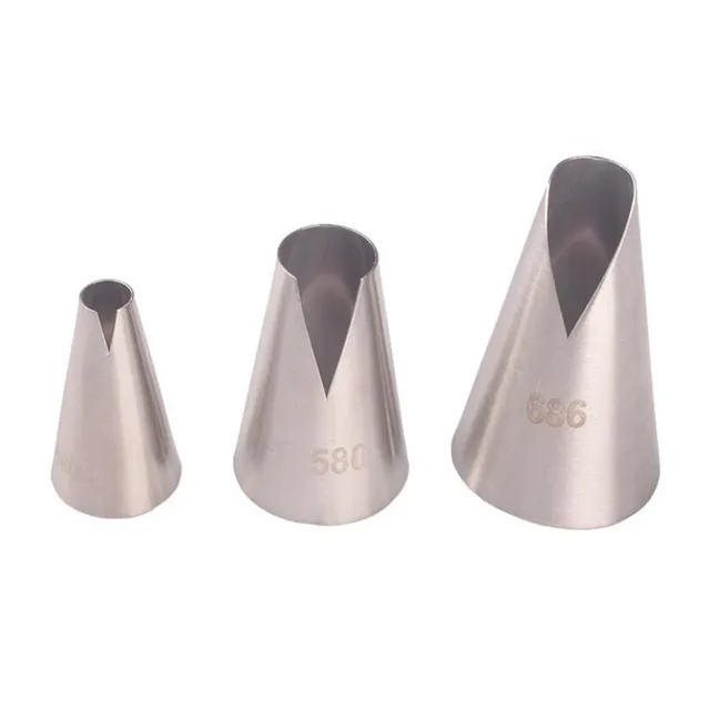 3 db/Szett 580S#580#686 Cake Fúvókák Krémdekoráció Torta Fejcél Jegesedés Csővezeték Fúvóka Tippek Fondant Tészta Szerszámok - Image 5
