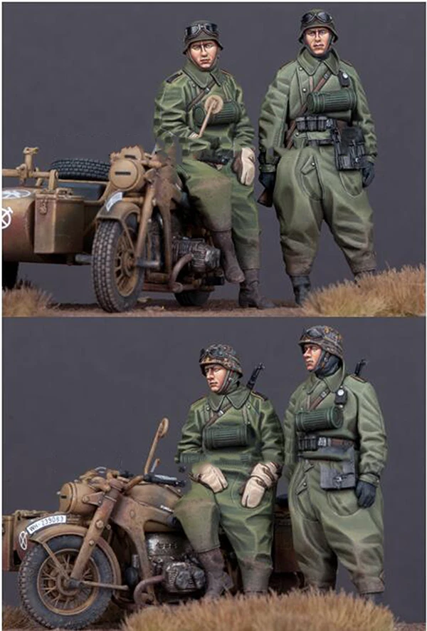 1/35 Смола Модель Строительный комплект фигурка солдат без мотоциклов