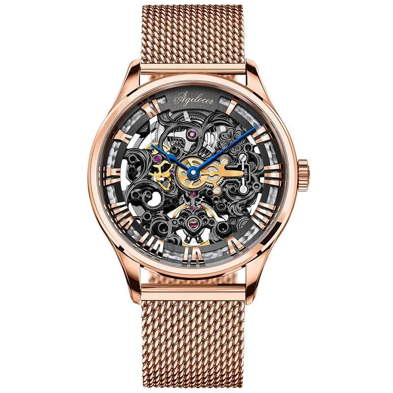 AGELOCER швейцарский бренд часы для мужчин s часы Механический дизайн Лидирующий бренд Роскошные часы для мужчин автоматические часы Скелет запас мощности 80H - Цвет: 5402D9