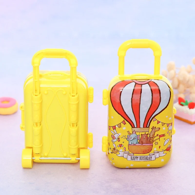 Мультяшный миниатюрный Дорожный чемодан форма игрушечная коробка конфет жестяная сумка для хранения Контейнер Свадьба Праздник Вечеринка приемы сувениры