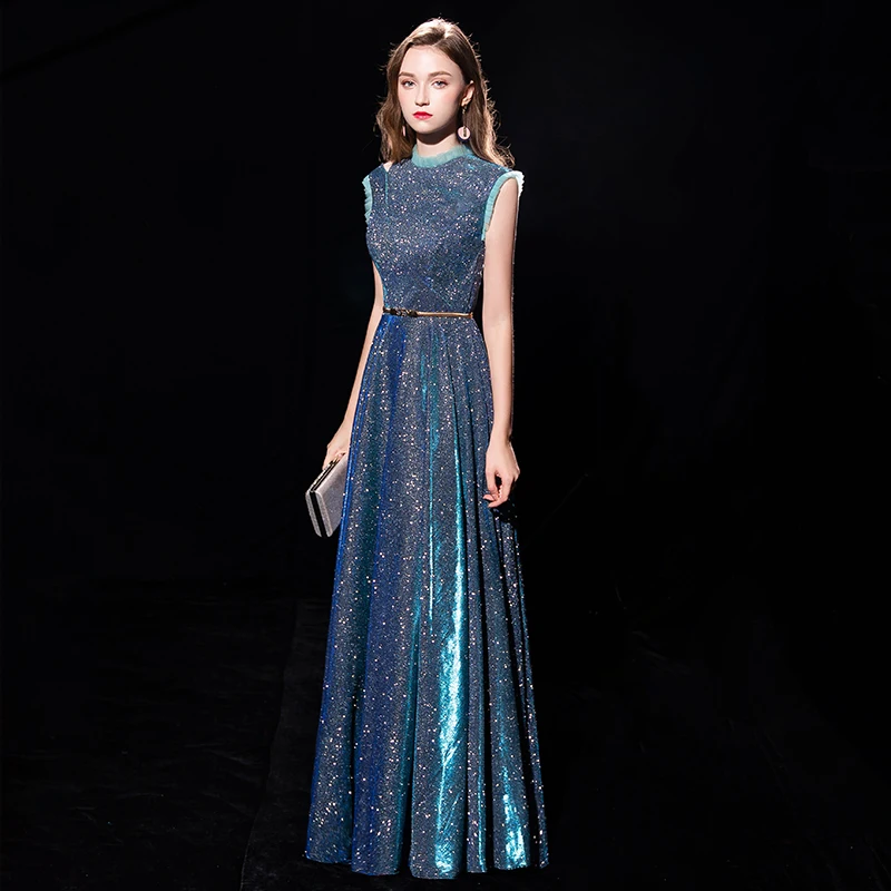 

Evening Dress Blue Banquets, Noble, Thin, High-end, Atmosphere, Host Temperament Annual Meeting