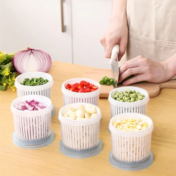 

1pcs Drain Sealed Box For Ginger Garlic Onion Refrigerator Crisper Debris Refrigerator Storage Boxes Drawer Kitchen Organizer