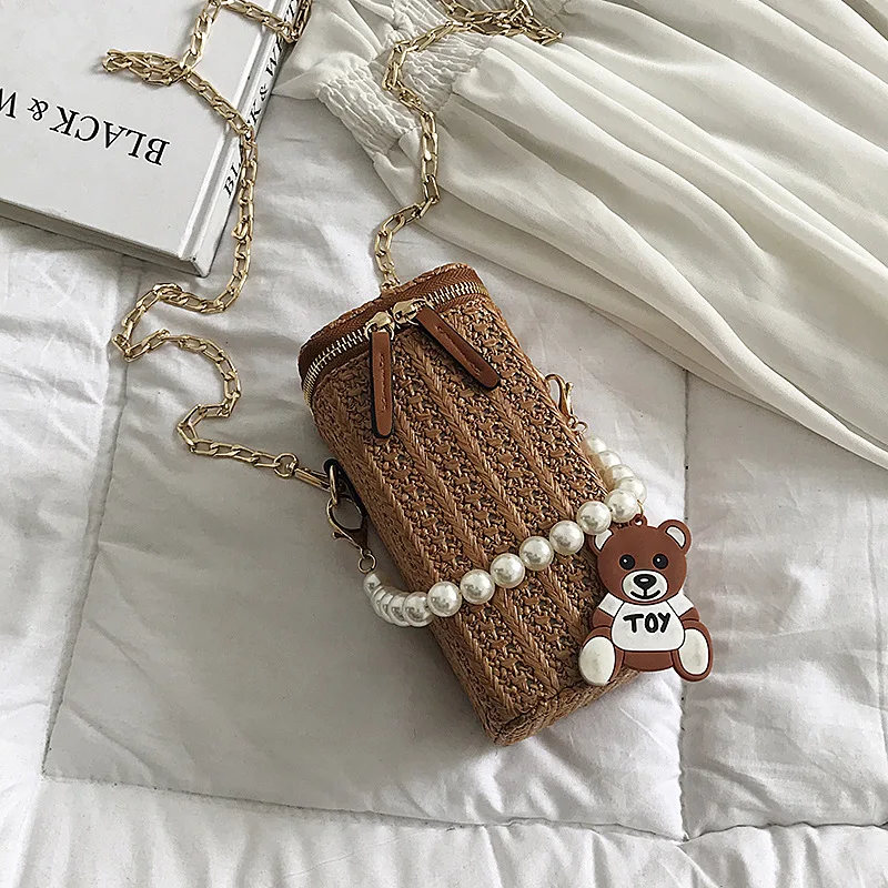 

Jin Mantang Female Bag 2020 New Product Fashion Small Fresh Straw Box Beach Bag Simple Wild Chain Bag Shoulder Messenger Bag