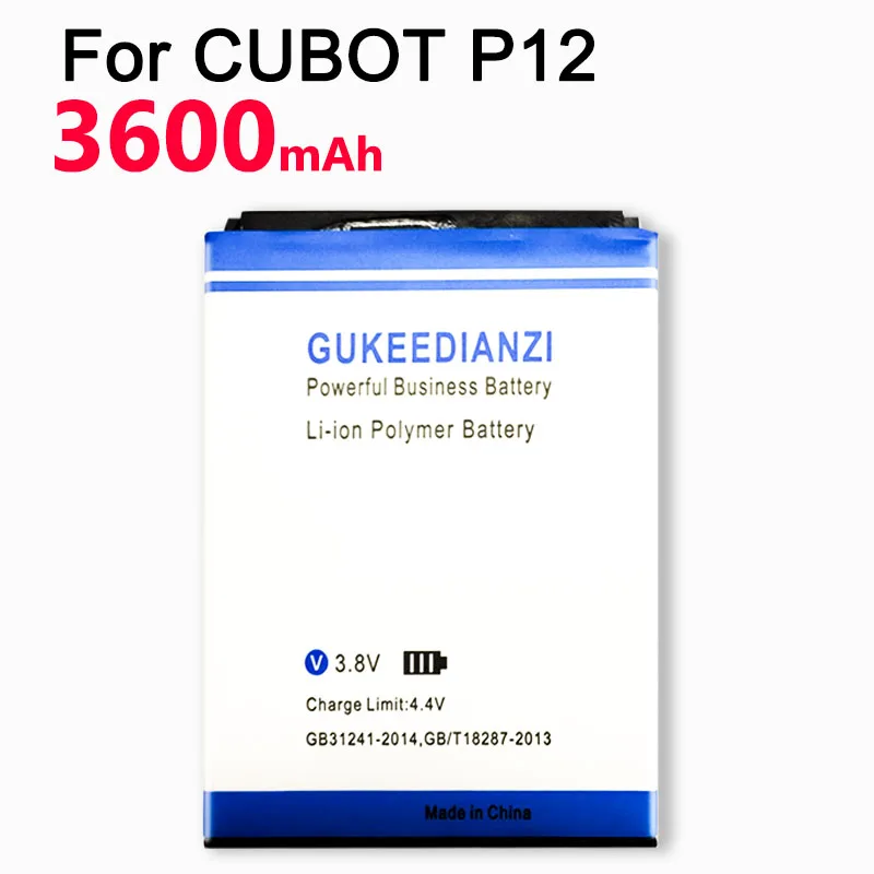 GUKEEDIANZI 3600 мАч P12 батарея высокого качества 3,8 в батарея Замена для CUBOT P12 смартфон