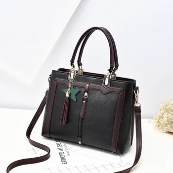 

Bag Women's 2020 New PU Leather Shoulder Bag Large Capacity Simple and Versatile Messenger Bag Cool Retro Atmosphere Handbag