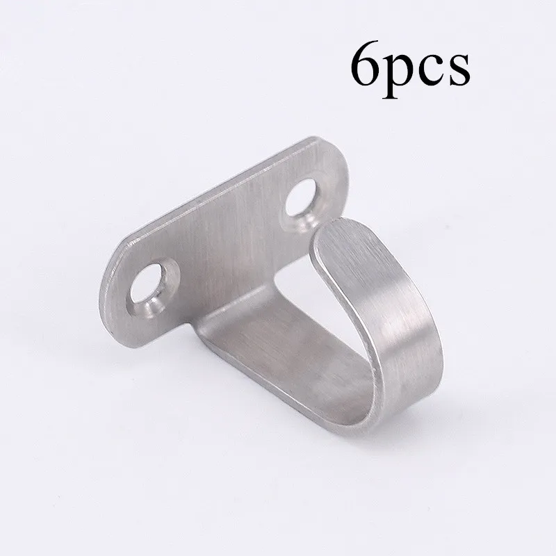 6pcs Stainless Steel Roof Ceiling Hook Clothes Cupboard J Shape
