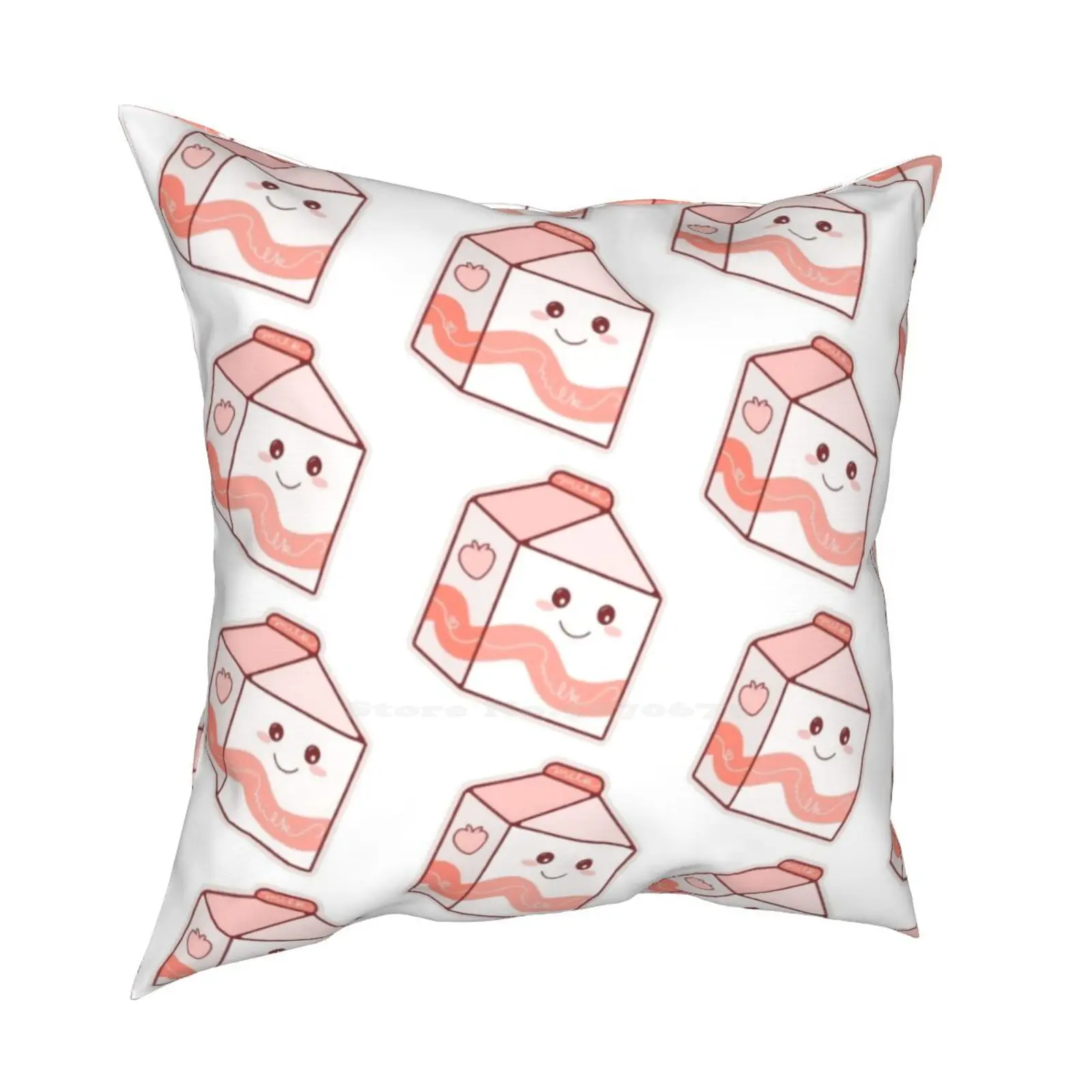 Simpatico Cartone Del Latte Casa Auto Divano Cuscino Federa Fragola Fragola Latte Rosa Latte Latte Kawaii Carino