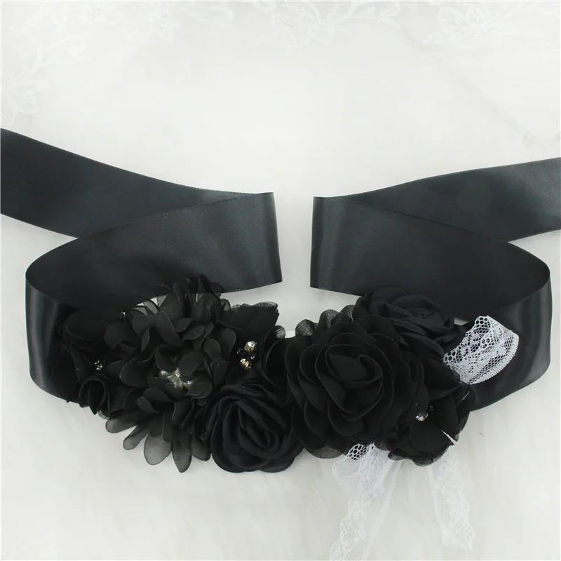 Fashion Lace Flower Belt Women Flower Girl Waistband Wedding Sashes Wedding Ribbons Rhinestones Belts Wedding Dress Belt