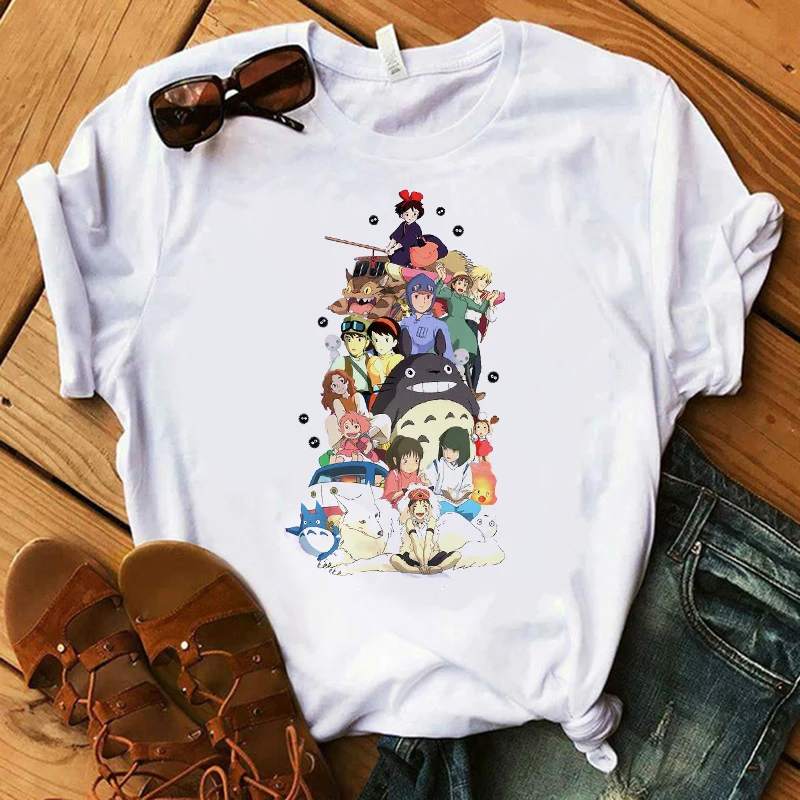 Женская футболка с героями мультфильмов Totoro Spirit Away Studio Ghibli Femme рисунком из