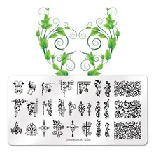 Шопанты ногтей штамп штамповки изображения пластины 6*12 см Нержавеющая Сталь Маникюрный Шаблон трафарет Инструменты(China)