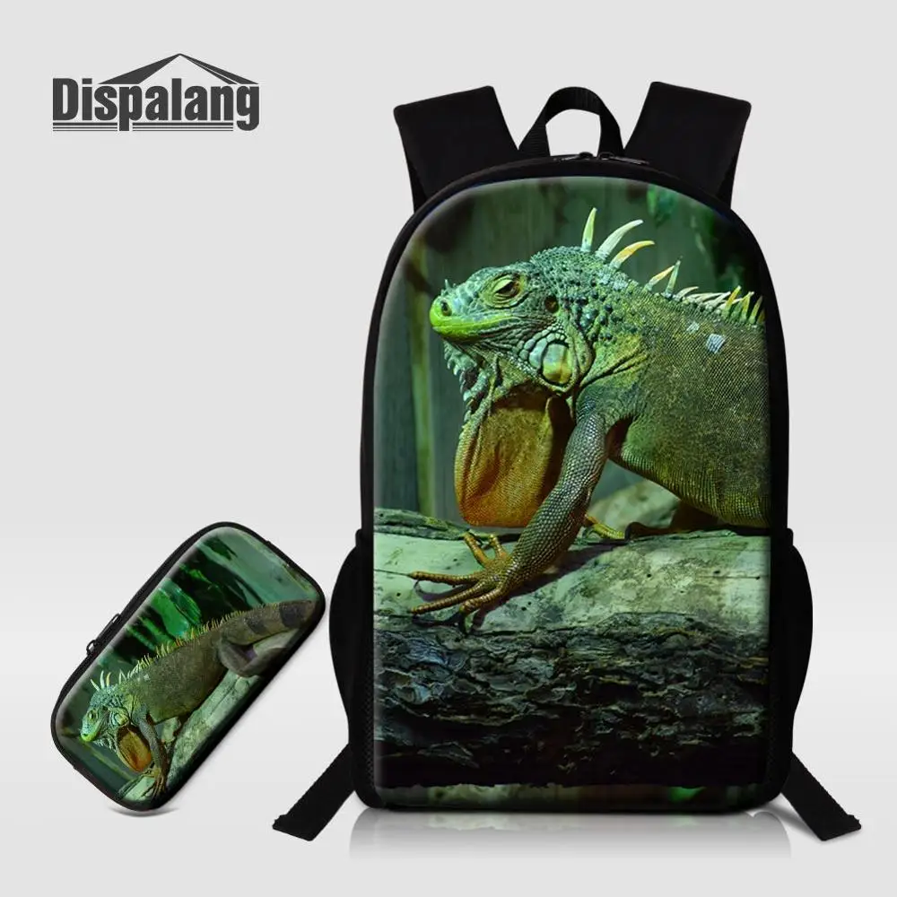 2 PCS Set15 Dispalang животное броши в виде ящерицы изготовлен из полиэстра, рюкзак из 2 предметов школы, в комплекте с набором подходящих сумок с Карандаш Чехол детский школьный рюкзак для мальчиков - Цвет: 2 PCS Set15