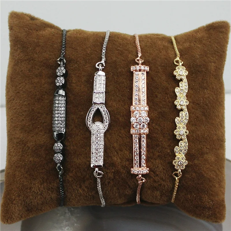 10 шт./лот, дизайн, разноцветный коннектор, cz браслет, покрытый кубическим цирконием, популярный браслет, дешево, опт