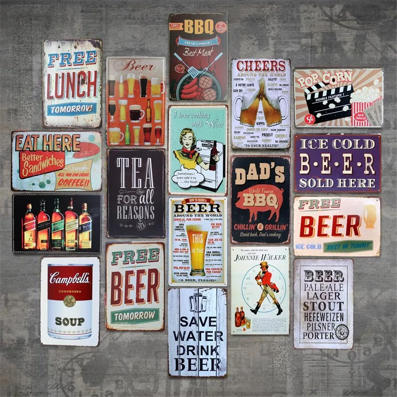 

SAVE WATER DRINK BEER Tin Sign Bar pub home House Cafe Restaurant Wall Decor Retro Metal Art sticker Poster