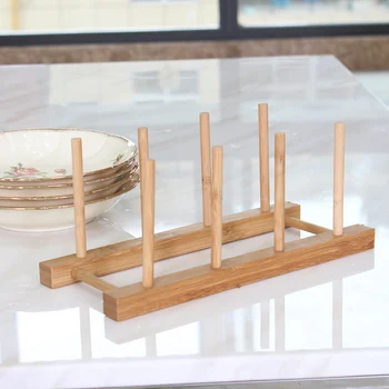 

New Wood Plate Drain Rack Plate Rack Multipurpose Pot Lid Dish Bowl Cup Display Holder Book Storage Shelf Kitchen Organizer