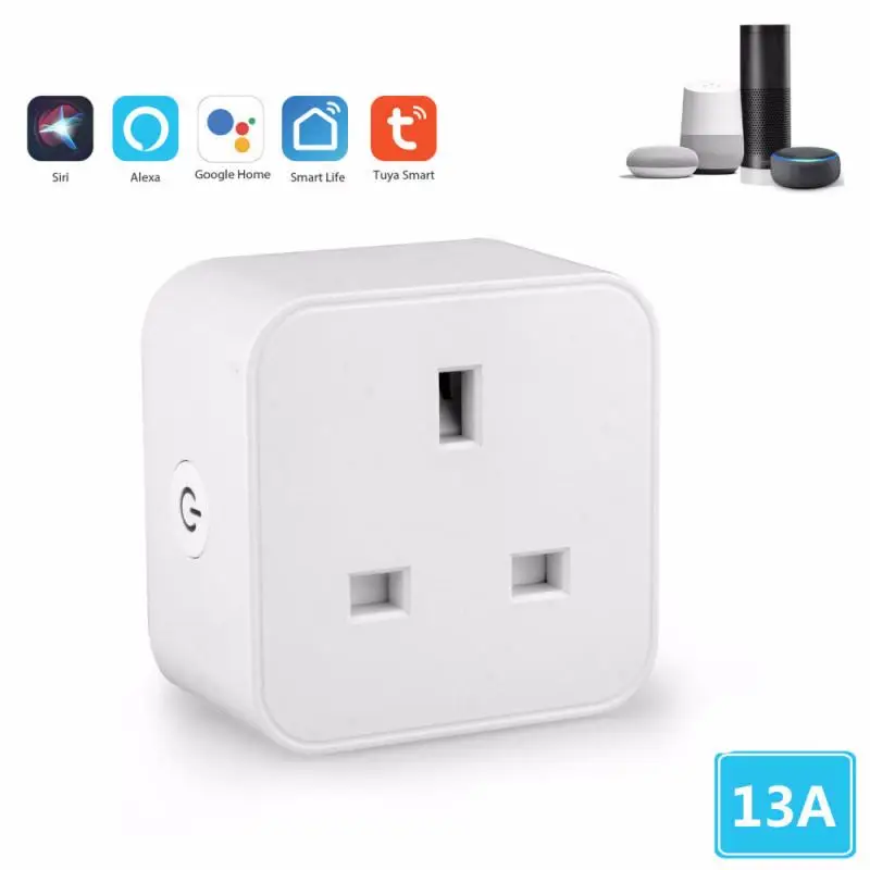 13A Великобритания WiFi умная розетка Базовая Беспроводная Удаленная гнездо адаптера питание переключатель работает с Echo Alexa Google Home для IOS Android