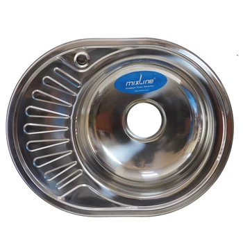 

Мойка овал 45х57 (0,6) прав вып 3 1/2 MIXLINE 16 см с сифоном