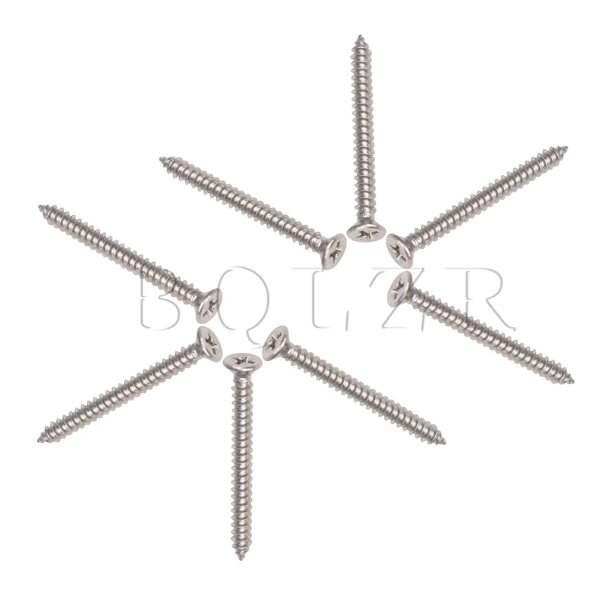 

BQLZR 8 шт. Самонарезающий сверлильный винт из нержавеющей стали с плоской головкой M4 x 4 см