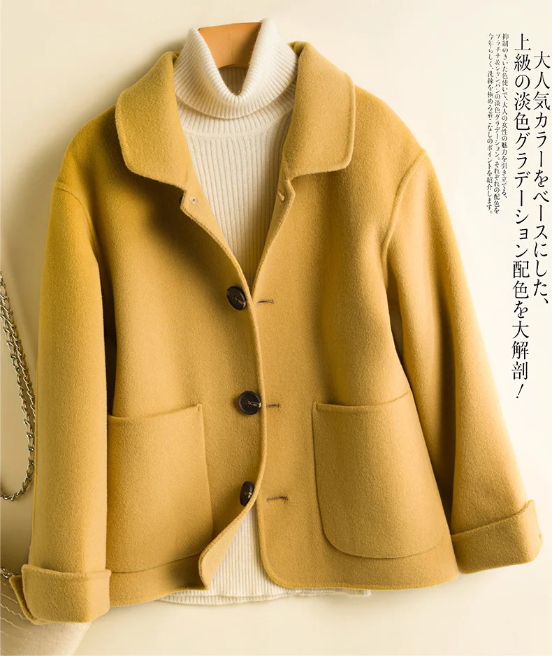 

Women cropped jacket wool riding jacket Cashmere Short Long Coat Women's Slim Fit Popular Woolen Coat Autumn Jacket outwear