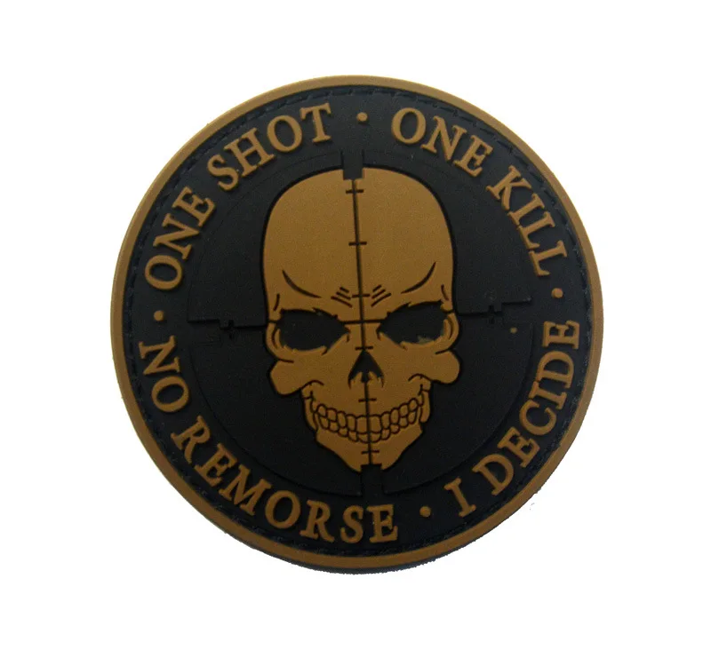 ПВХ снайперские тактические военные нашивки ONE SHOT KILL для страйкбола череп смерти