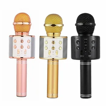 

High Quality Fashion Colorful Universal bluetooth Wireless Microphone Portable Karaoke KTV Mic USB Speaker Player Accessories