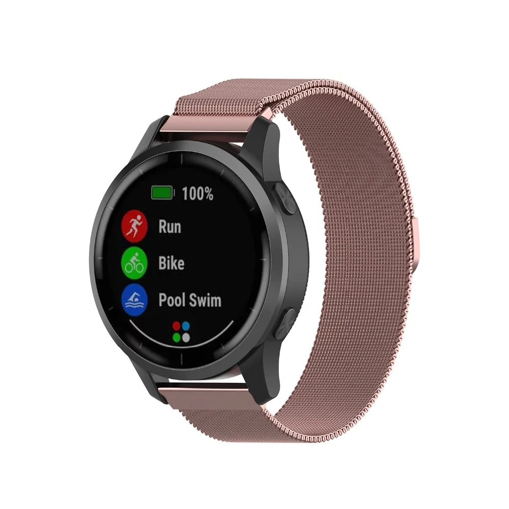 Металлический ремешок из нержавеющей стали для Xiaomi Amazfit Bip/Stratos 2/Pace/GTS GTR 42 мм 47 мм ремешок для huawei Watch GT полосы для Galaxy