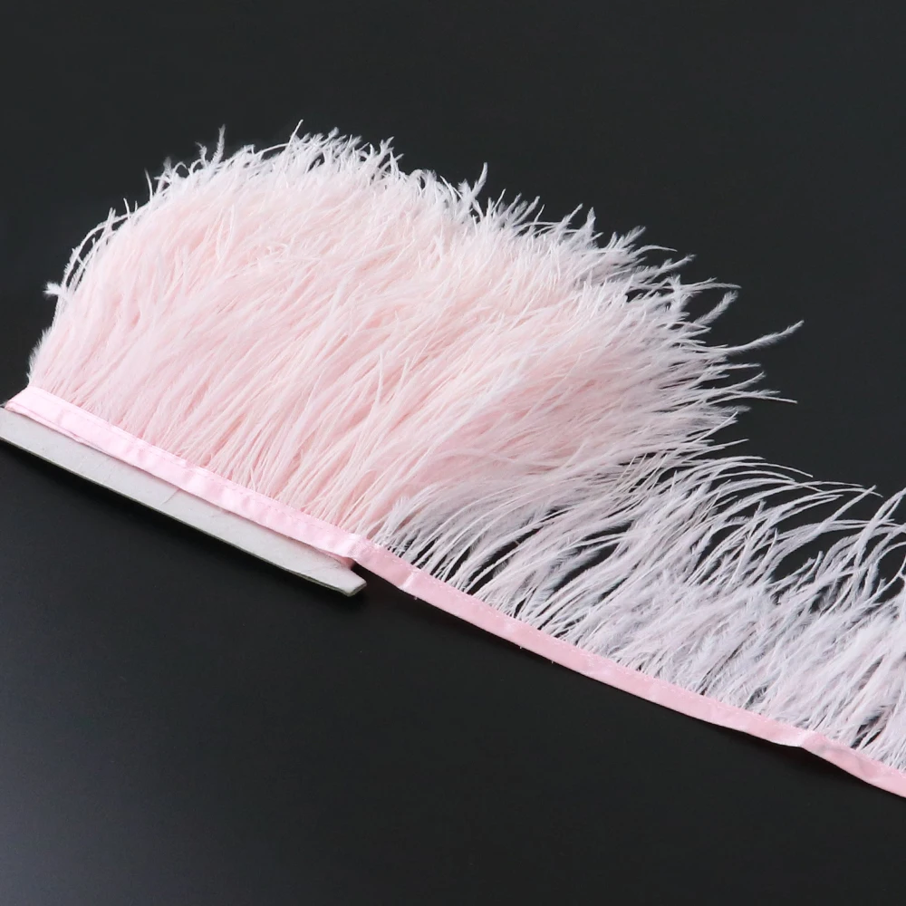 13-15cm粉色鸵鸟毛布边(比1层稍微密一点) (4)