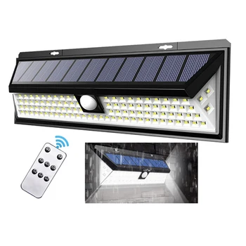 

Solar Wall Lamp Light Outdoor Remote Control Motion Sensor Street Light 248 Led Built in Battery Powered Sunlight Waterproof ABS