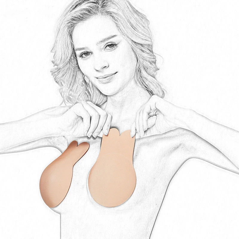 Women Breast Petals Cute Rabbit Bra Nipple Covers Push Up Invisible Top Reusable Adhesive Bralette Intimates | Женская одежда
