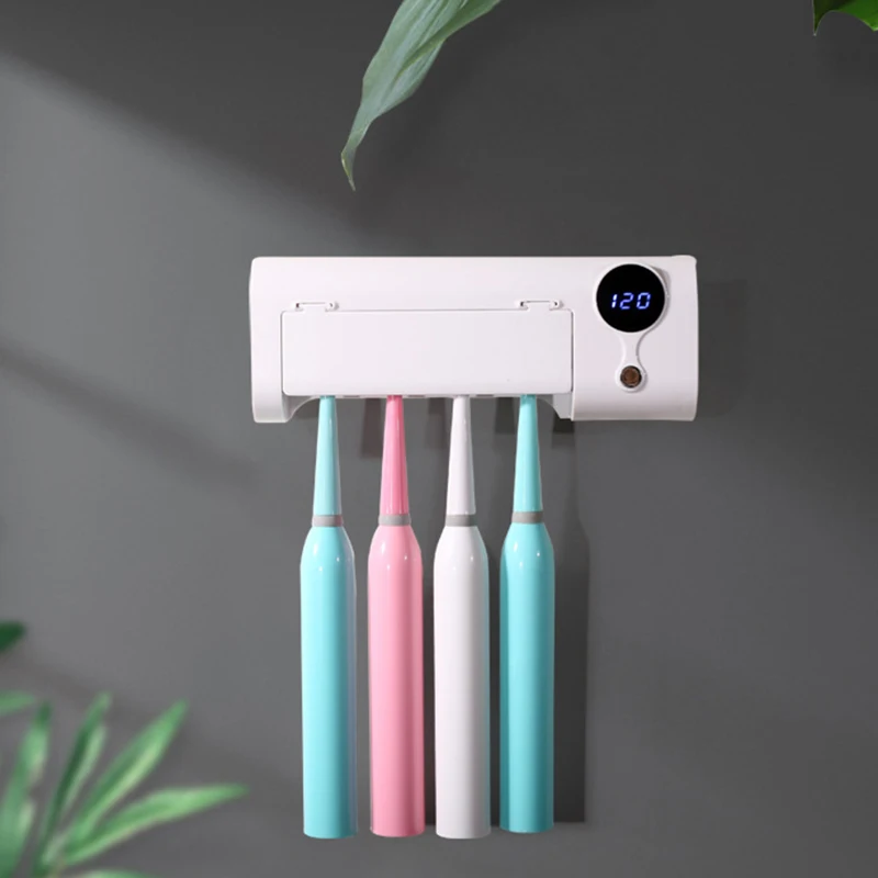 Kopen NIEUWE Antibacteria 2 in 1 UV Licht Ultraviolet Tandenborstel Automatische Tandpasta Dispenser Sterilisator Tandenborstelhouder Schoner Muur