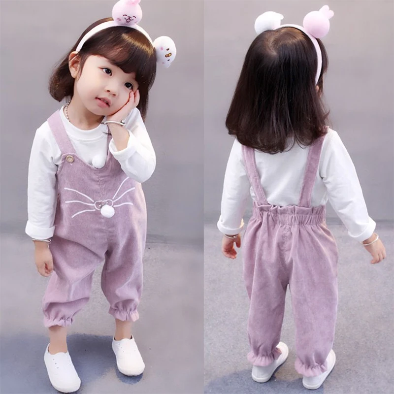 Комбинезон на лямках для девочек из хлопка с длинным рукавом и джинсов|Куртки