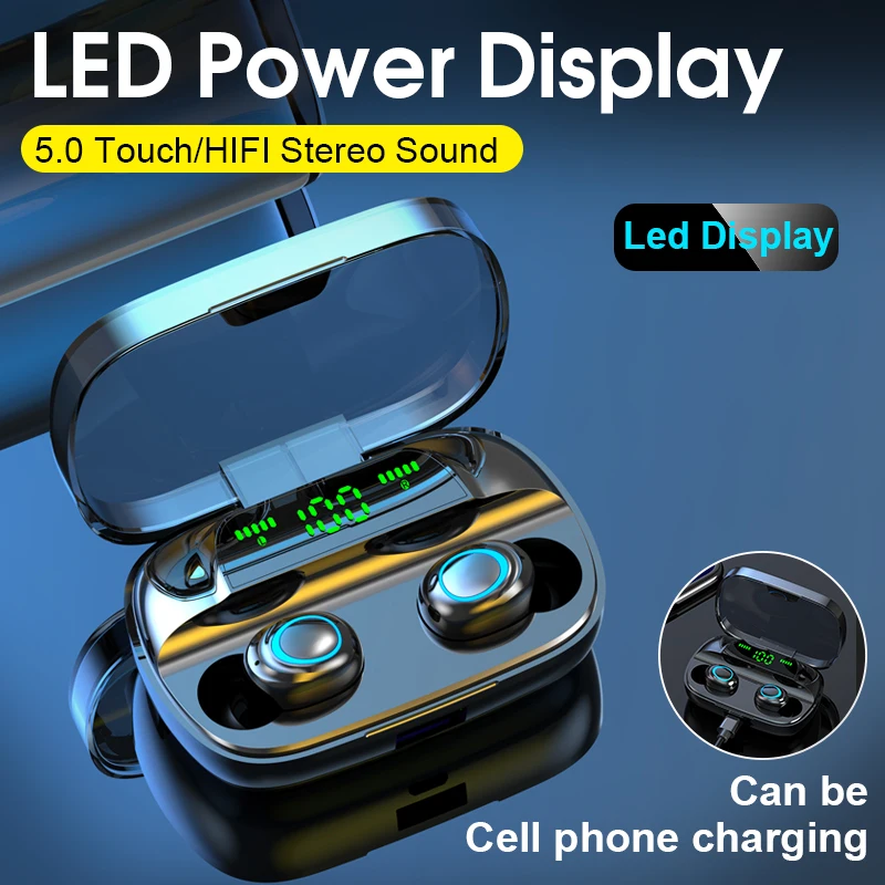 Bluetooth Earphone Touch TWS Earphones Wireless 5 0 Headphones Headphone Noise Canceling Handsfree Headset Earbuds For Mobile