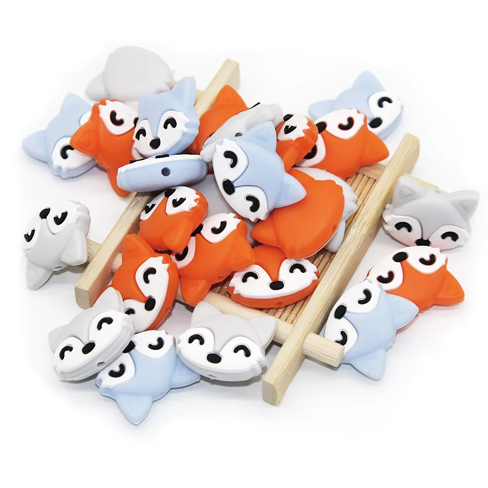 Cute-idea 10pcs/lot  Silicone Teether Beads Food Grade Animal Chewable Beads DIY Pacifier Chain Toys Accessories Baby Product 3