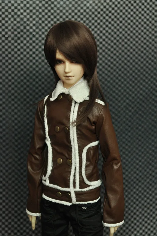 

1/4 1/3 scale BJD clothes Brown leather jacket coat for BJD/SD MSD SD13 SD17 Uncle doll accessories C0089