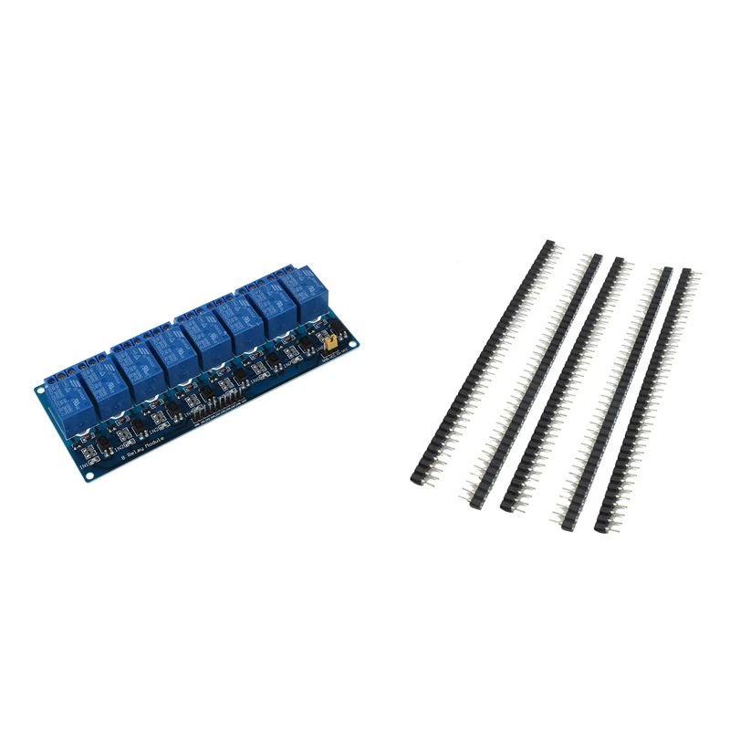 

5 Pcs 40 Pins Single Row Round Header Socket Connector Female & 1x 5V Electronic Relay Module 8-Channel Shield for 51 AVR ARM Lo
