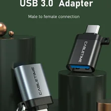 CABLEIME – convertisseur de synchronisation de charge, adaptateur usb 3.0 femelle à Type C OTG 60W pour Huawei Mate30 pro P40 tablettes C011