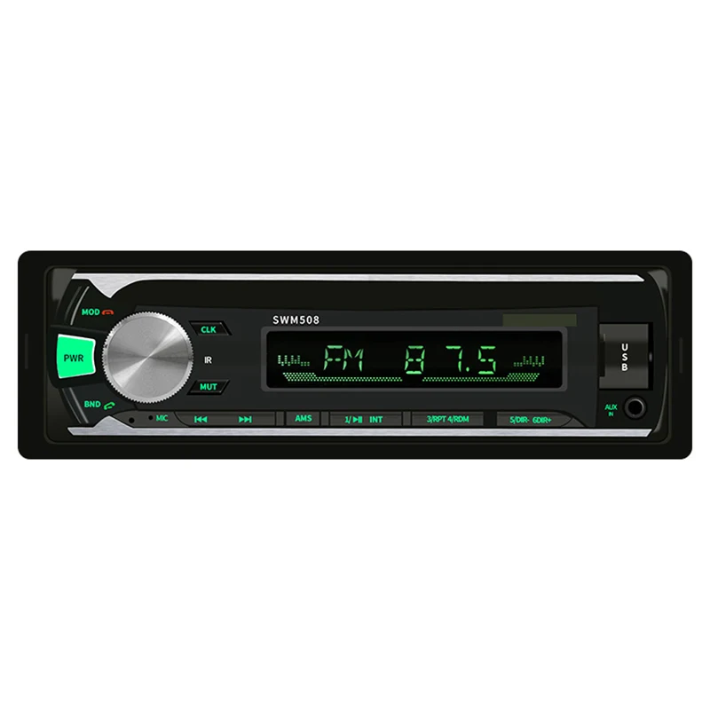 12 В Bluetooth автомобильный Радио плеер стерео Fm Mp3 аудио Usb Sd Mmc Aux Авто Электроника In-Dash Авторадио 1 Din без Cd, 508(короткий