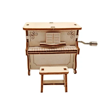 

DIY Assemble Science Education Intelligence Handmade Wooden Assembly Piano Music Box Eight-tone Box Model Toys for Children Gift