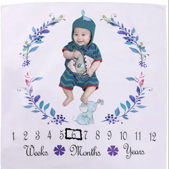 

Newborn Photo Blanket Thicken Baby Photography Prop Backdrop Cloth Monthly Growth Mat Garland