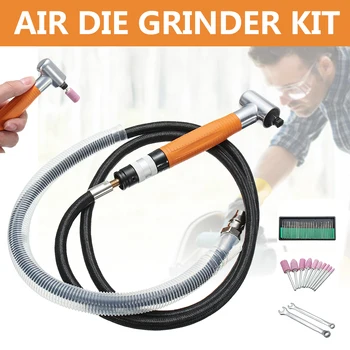

90 Degree Air Micro Die Angle Grinder 3mm Mini Pneumatic Polishing Rotary Kit Best Price