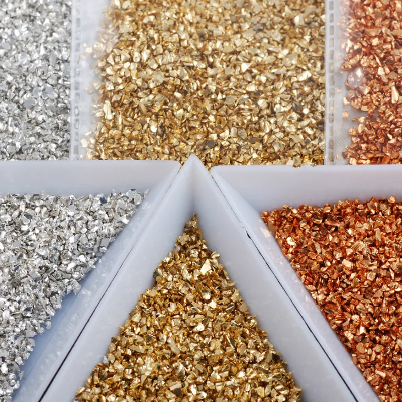 ジュエリー作り用のフレーク状の偽の金色の石,キラキラ,樹脂の