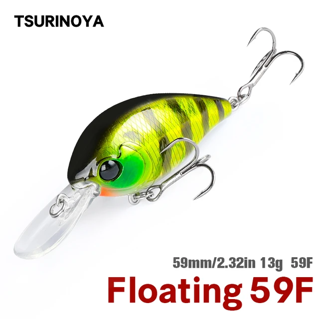 TSURINOYA 59F Crank Bait Floating Fishing Lure CHARM 59mm 13g Long Casting  Artificial Hard Bait Professional